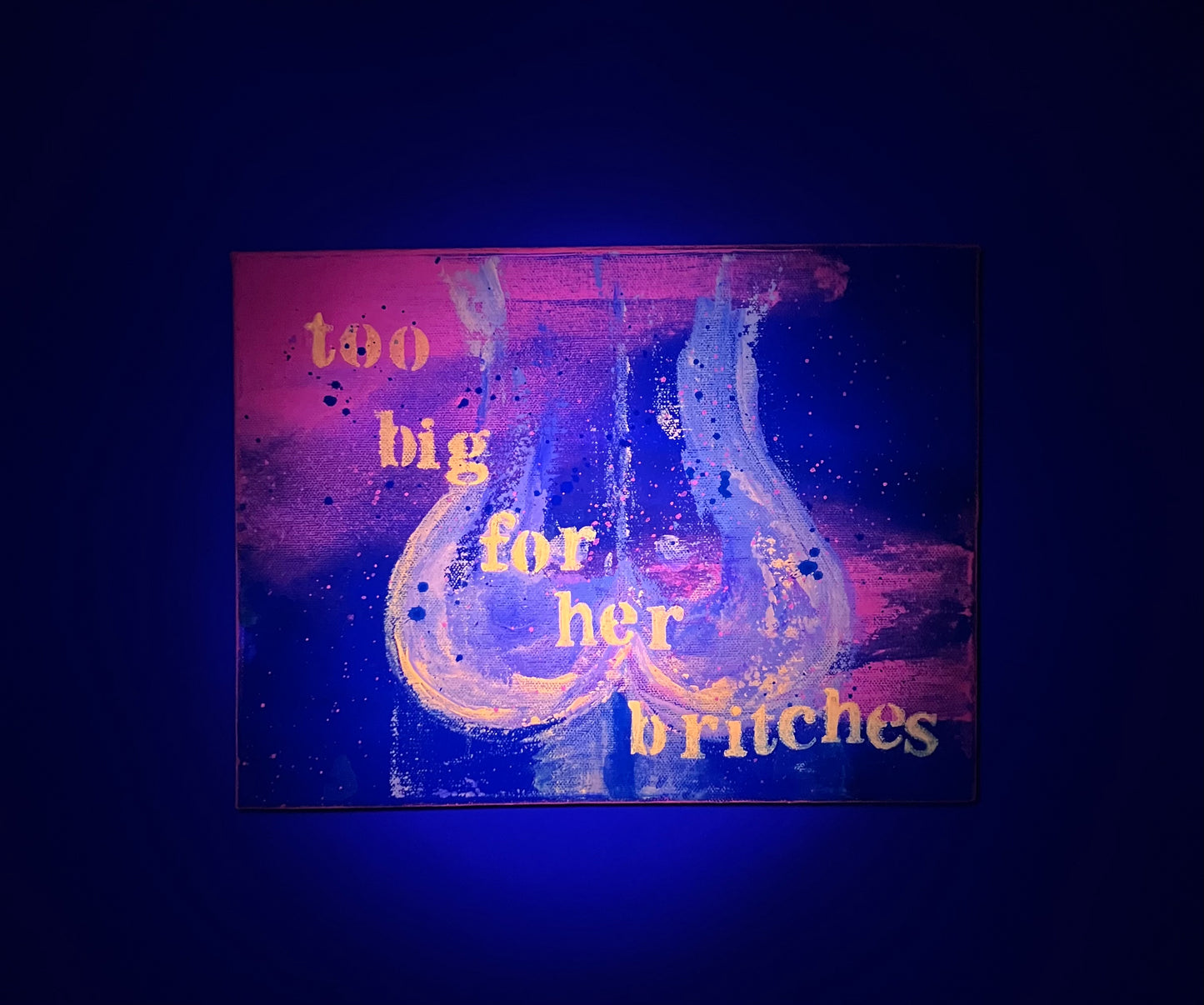 “Britches” - 12” x 9” x 1” gallery wrapped canvas, ready to hang original word art