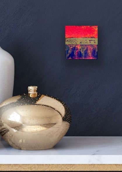 "Calypso" - 4” x 4” x 1 3/8” gallery wrapped canvas, ready to hang original art