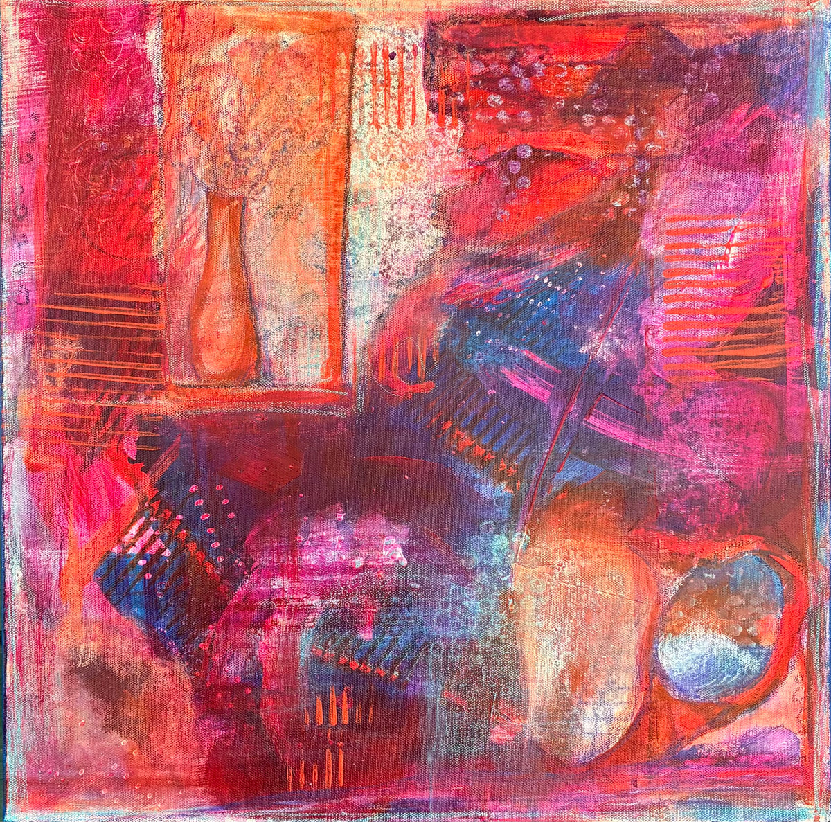 Snapshots – 20"x20” Original Acrylic Painting on Gallery-Wrapped Canvas