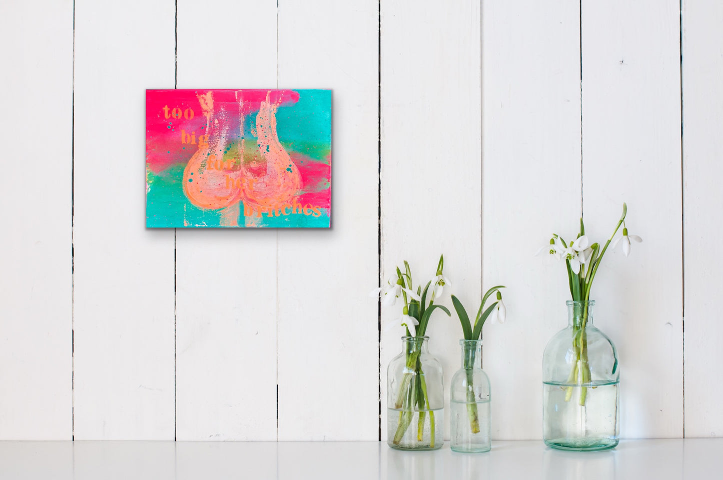 “Britches” - 12” x 9” x 1” gallery wrapped canvas, ready to hang original word art