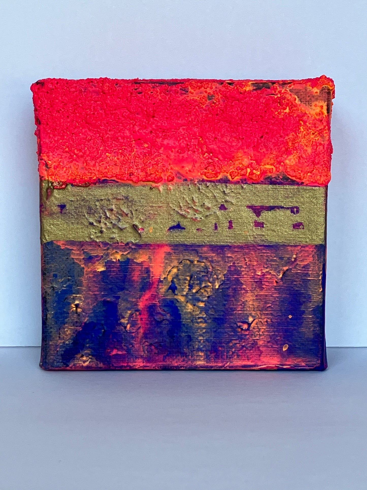 "Calypso" -  4” x 4” x 1 3/8” gallery wrapped canvas, ready to hang original art