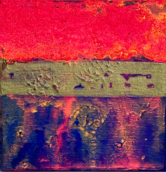 "Calypso" -  4” x 4” x 1 3/8” gallery wrapped canvas, ready to hang original art