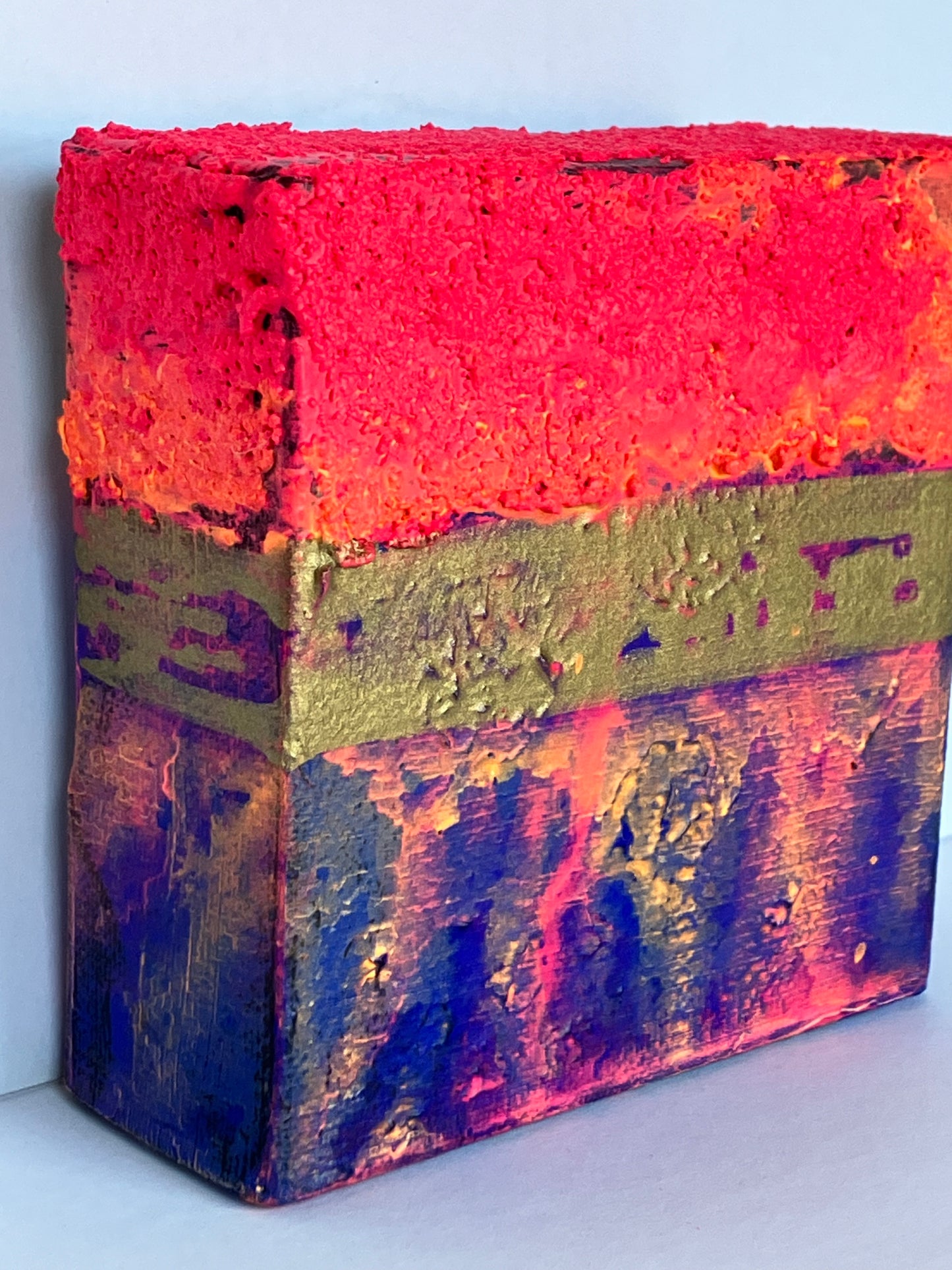 "Calypso" -  4” x 4” x 1 3/8” gallery wrapped canvas, ready to hang original art