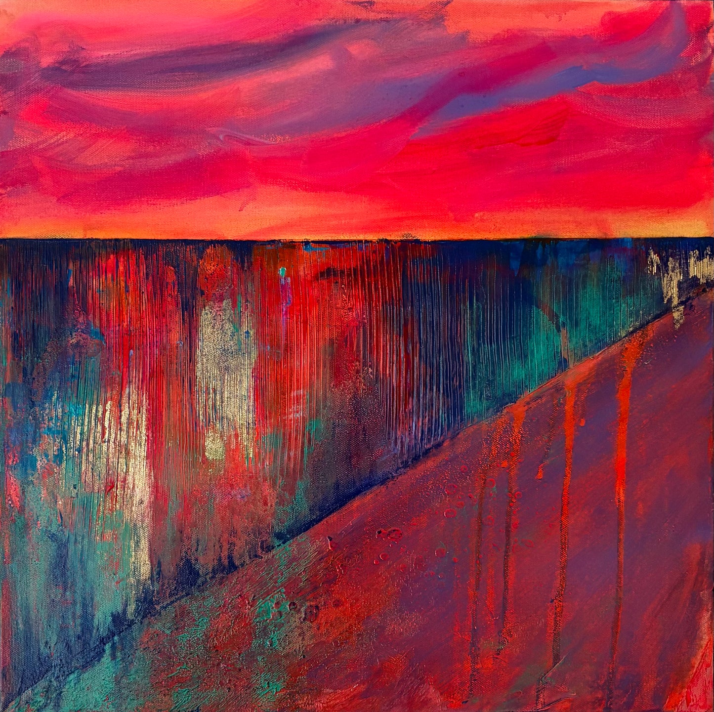 Desert Sigh – 20"x20” Original Acrylic Painting on Gallery-Wrapped Canvas