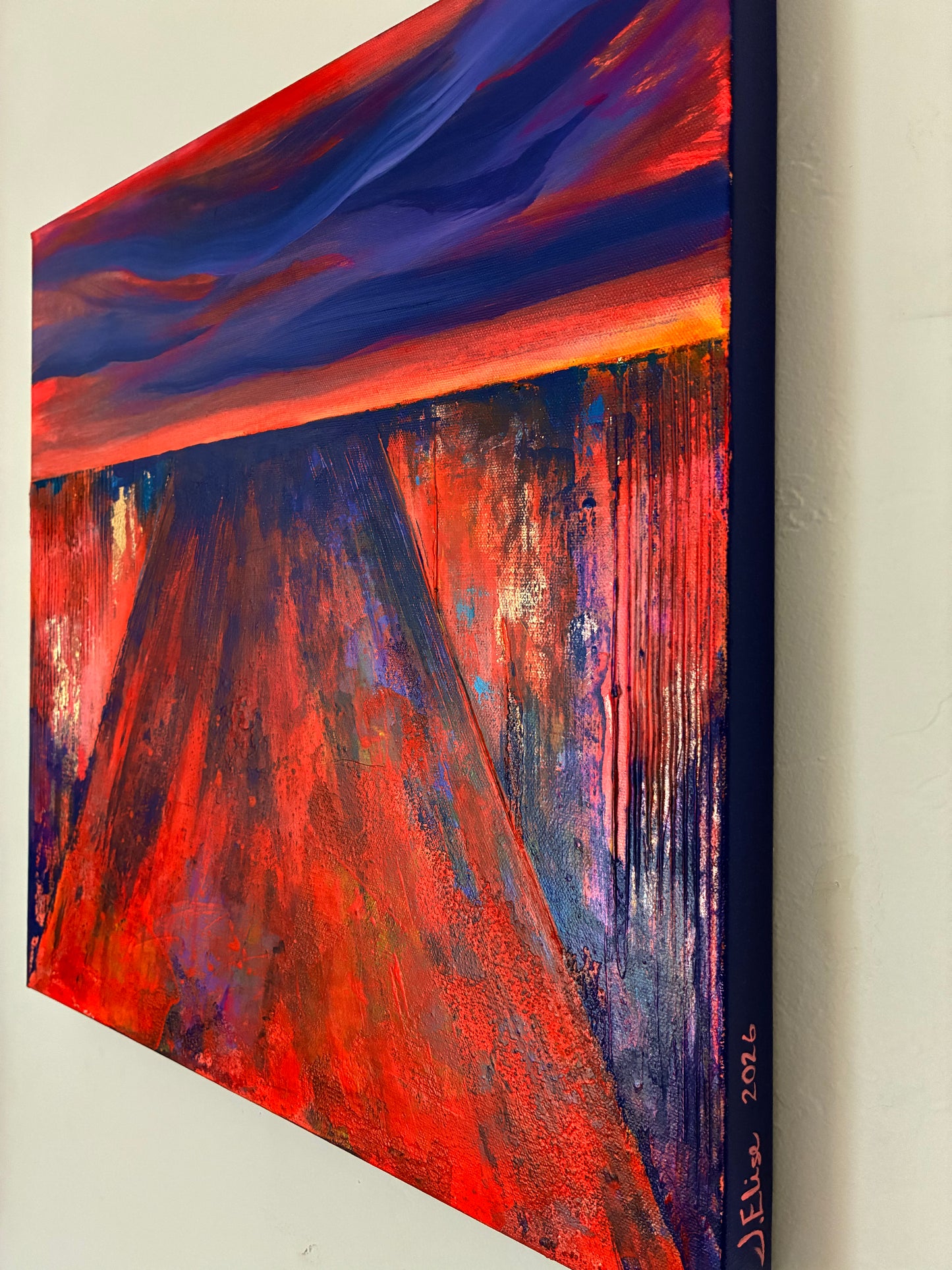 Familiar Road – 20"x20” Original Acrylic Painting on Gallery-Wrapped Canvas