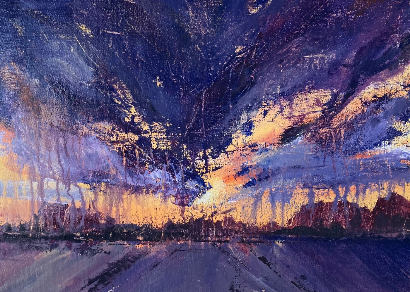 Sunset Monsoon Greeting Card | 5x7 Art Card | Blank Inside