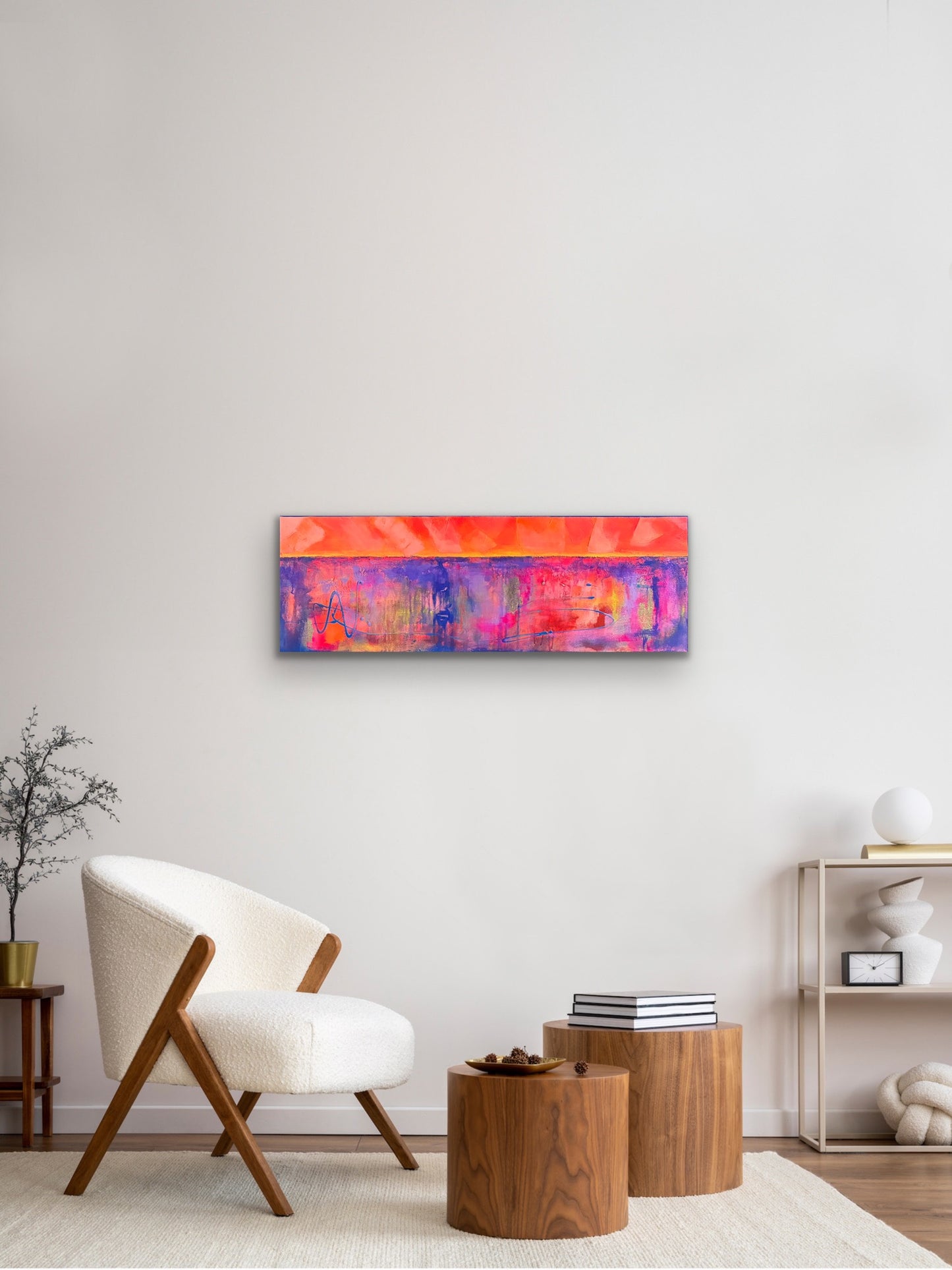 Desert Pulse - 36" x 12" Original Acrylic Painting on Gallery-Wrapped Canvas