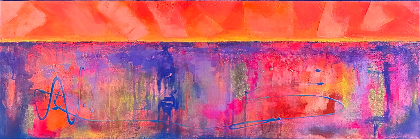 Desert Pulse - 36" x 12" Original Acrylic Painting on Gallery-Wrapped Canvas