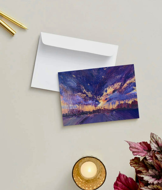 Sunset Monsoon Greeting Card | 5x7 Art Card | Blank Inside