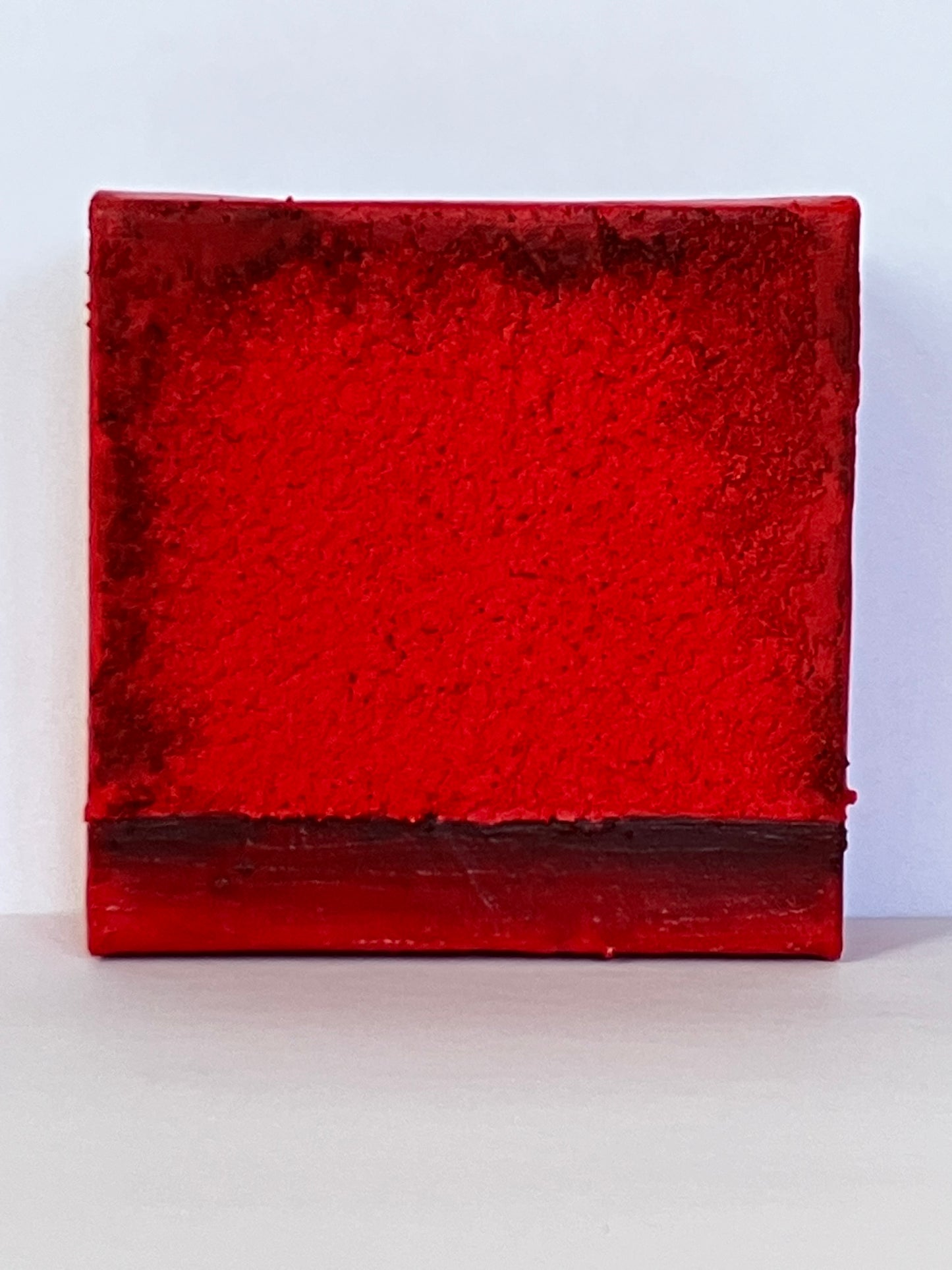 "Red Resonance" - Triptych - Each measure 4” x 4” x 1 3/8” gallery wrapped canvas, ready to hang(set of 3) original art