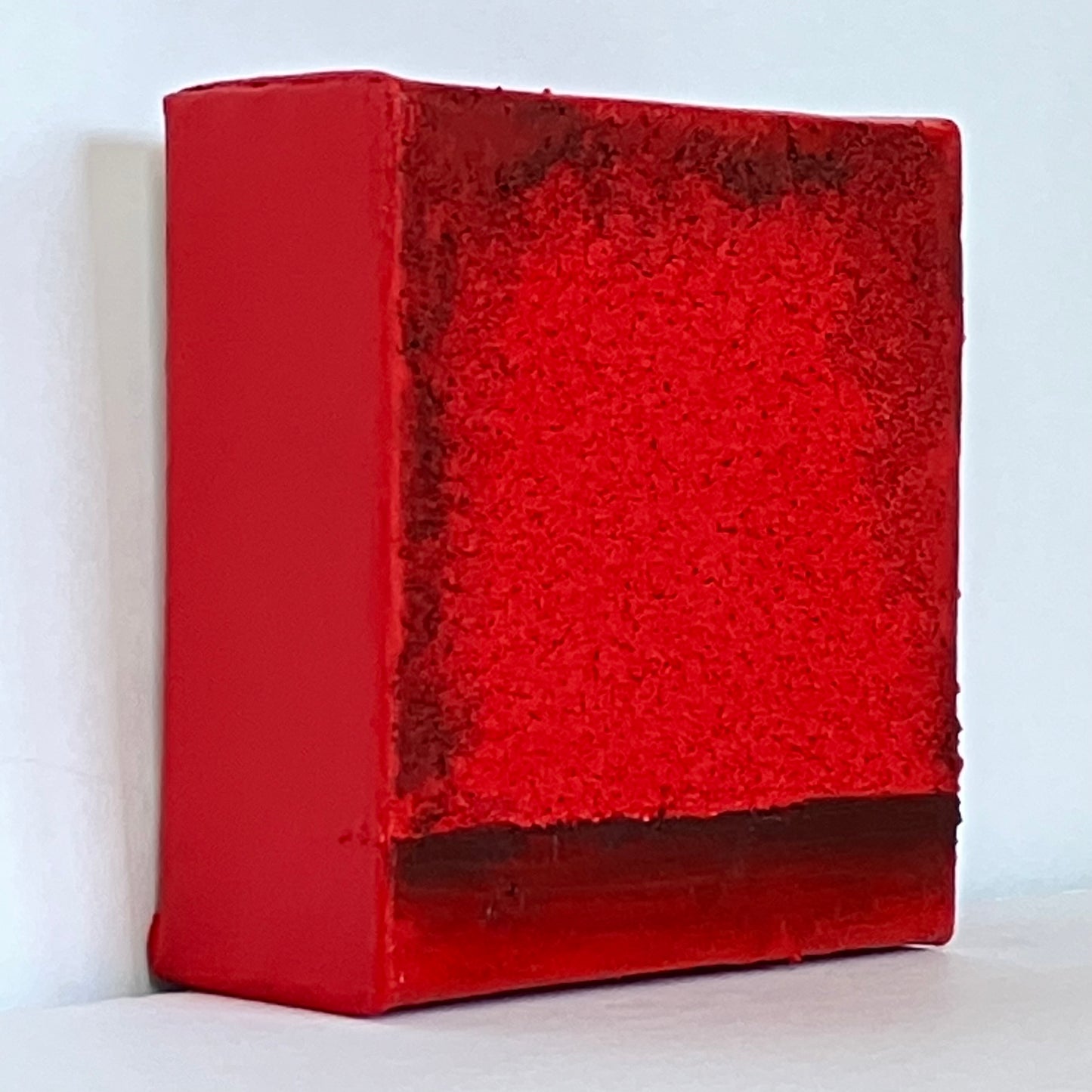 "Red Resonance" - Triptych - Each measure 4” x 4” x 1 3/8” gallery wrapped canvas, ready to hang(set of 3) original art