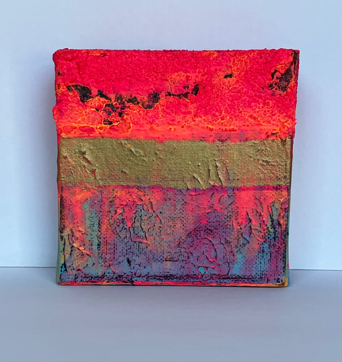 "Party" -  4” x 4” x 1 3/8” gallery wrapped canvas, ready to hang original art