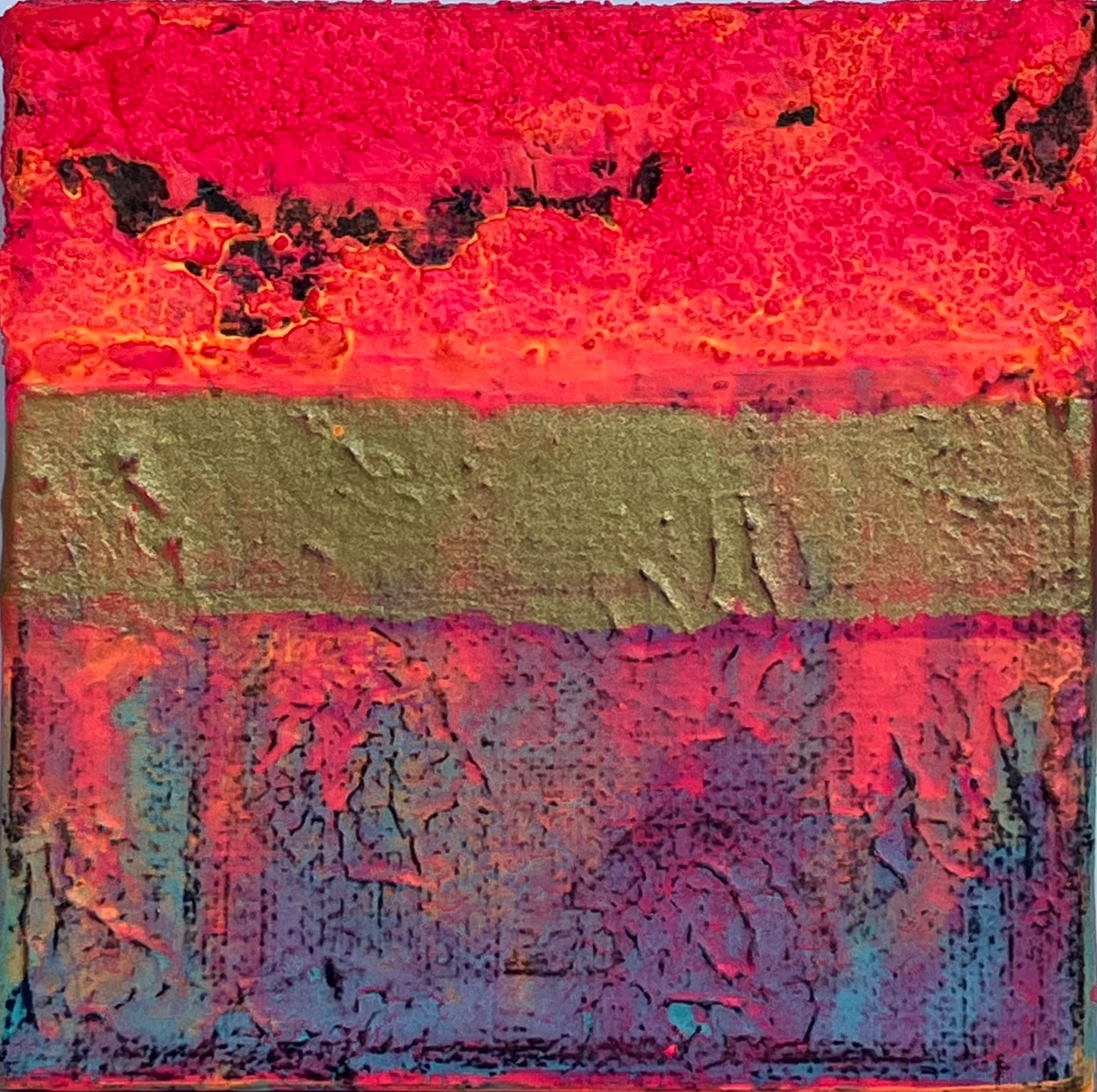 "Party" -  4” x 4” x 1 3/8” gallery wrapped canvas, ready to hang original art