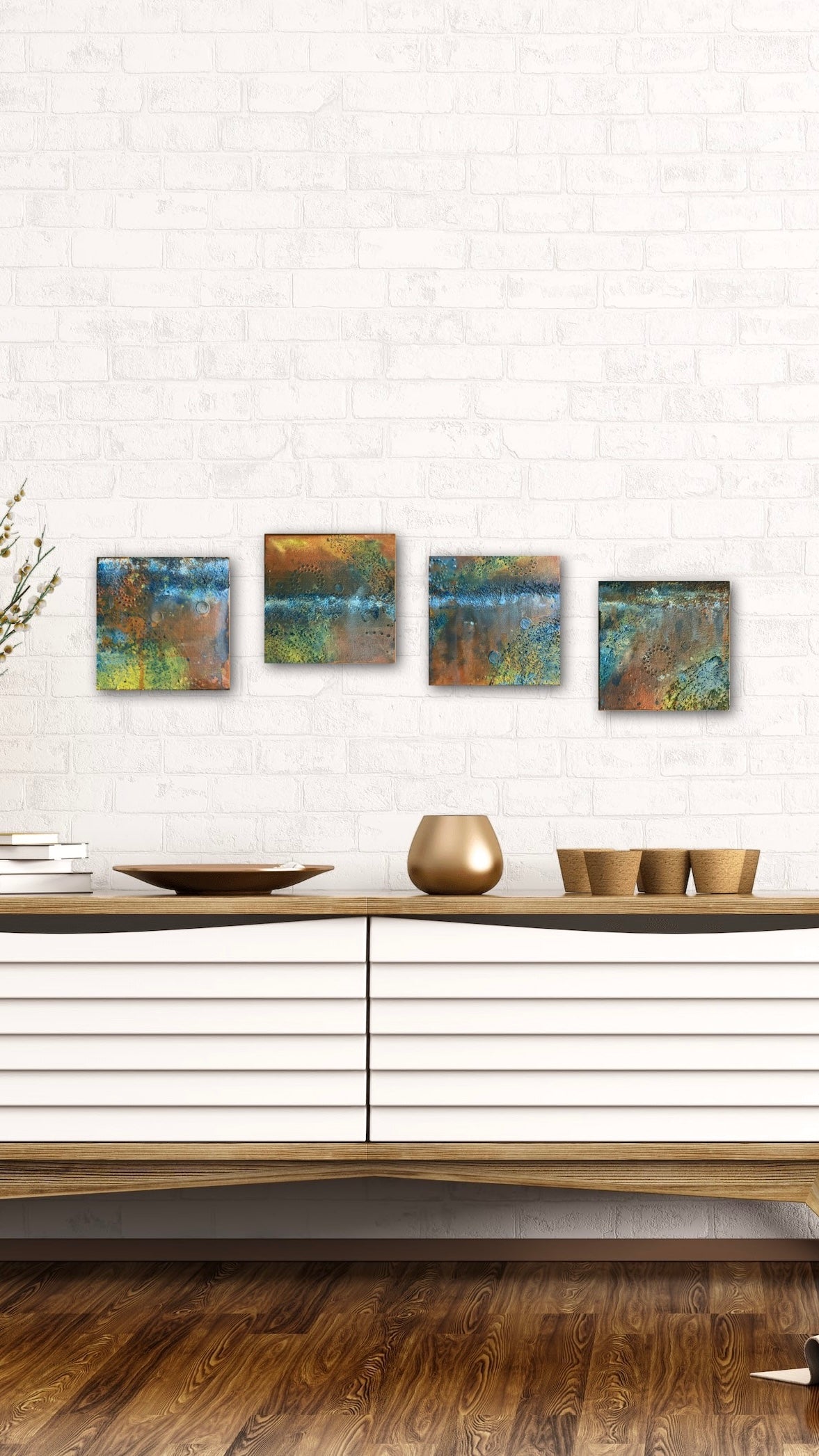 Unearthed - Set of 4 paintings, each 6” x 6” x 1” gallery wrapped canvas original art